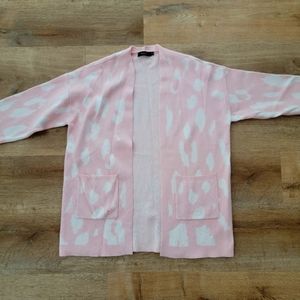 Pink and white cardigan
